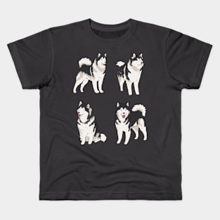 Alaskan Malamute dog pack Kids T-Shirt